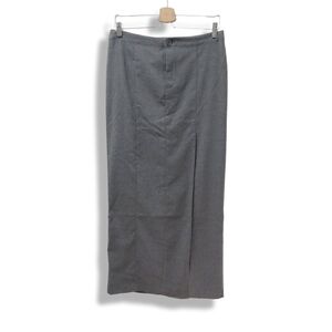 H&M NWT Dressy Skirt Gray Front Side Slit Formal Casual‎ Party